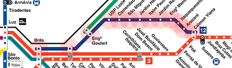 Sao Paulo Metro & CPTM 12 Sapphire Line map