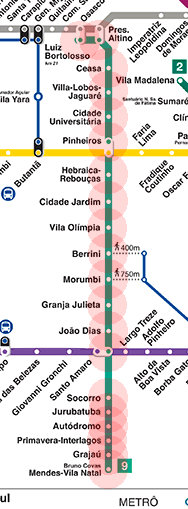 Sao Paulo Metro & CPTM 9 Emerald Line map