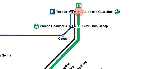 Aeroporto–Guarulhos station map