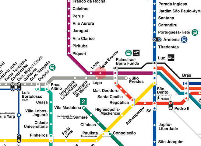 Agua Branca station map