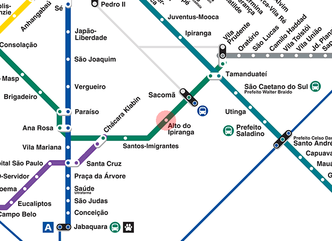 Alto do Ipiranga station map