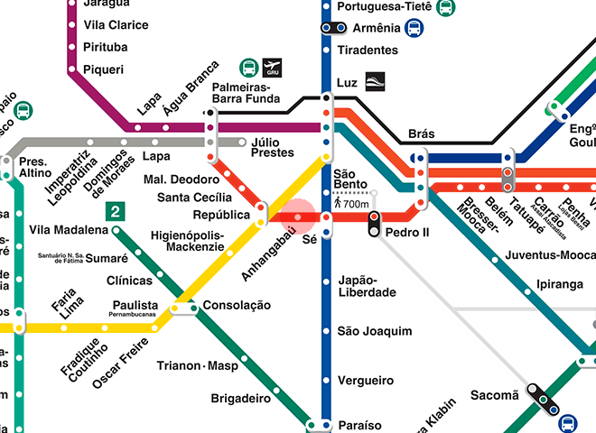 Anhangabau station map