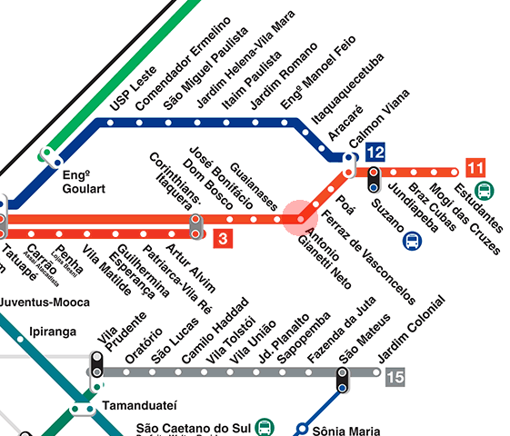 Antonio Gianetti Neto station map