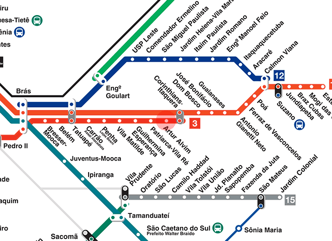Artur Alvim station map