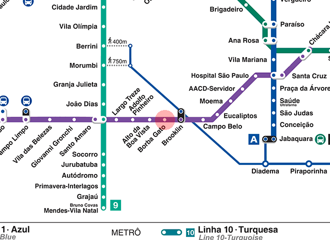 Borba Gato station map