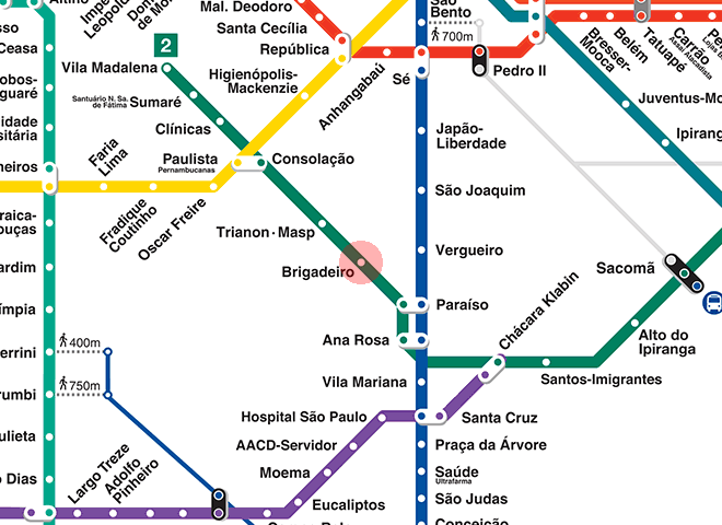 Brigadeiro station map