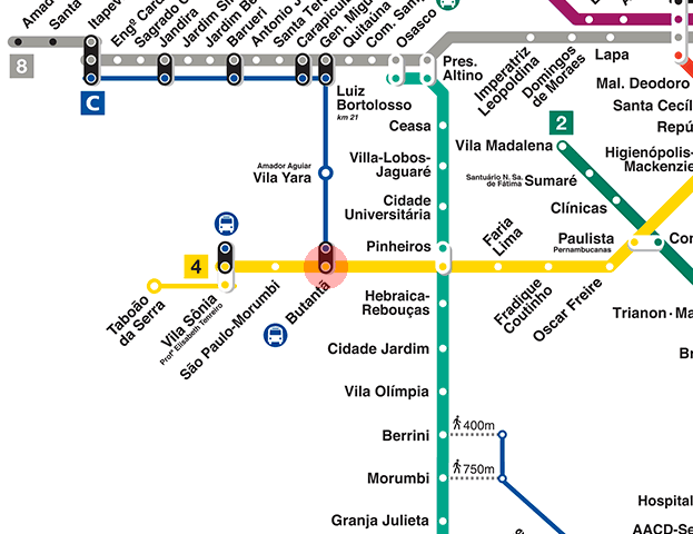 Butanta station map