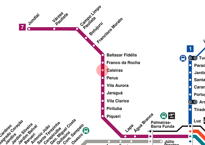 Caieiras station map
