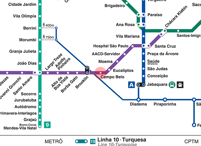 Campo Belo station map