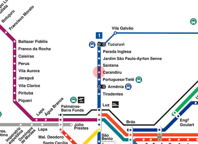Carandiru station map