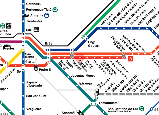 Carrao-Assai Atacadista station map