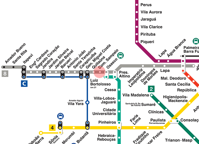 Comandante Sampaio station map