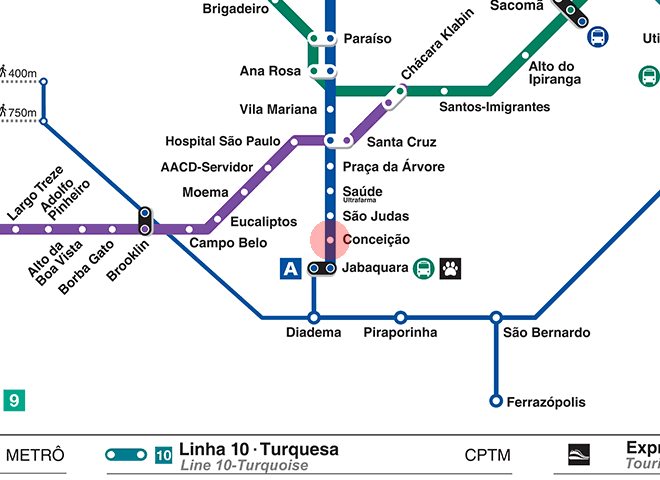 Conceicao station map