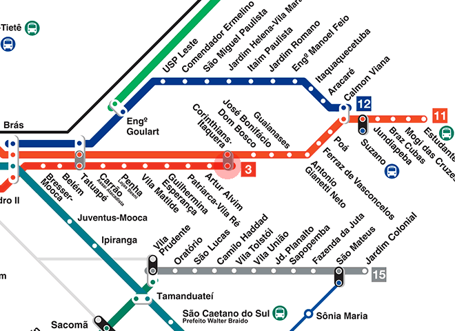 Corinthians-Itaquera station map