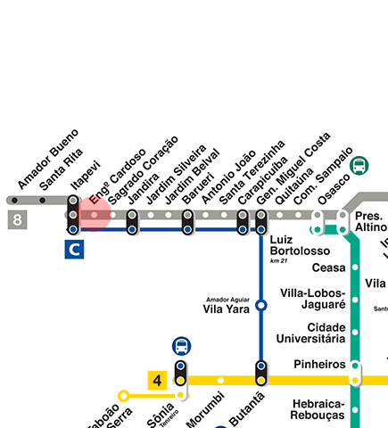 Engenheiro Cardoso station map