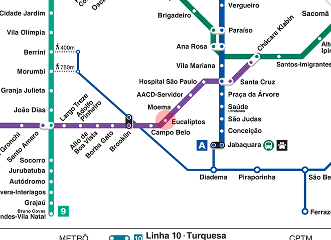 Eucaliptos station map