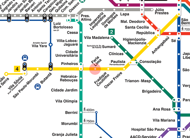 Faria Lima station map