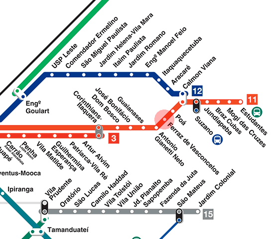 Ferraz de Vasconcelos station map