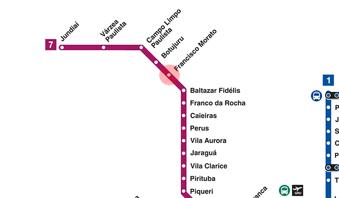 Francisco Morato station map