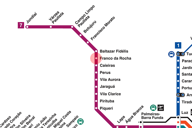 Franco da Rocha station map