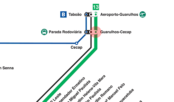 Guarulhos–CECAP station map
