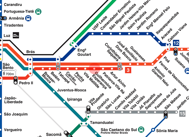 Guilhermina-Esperanca station map