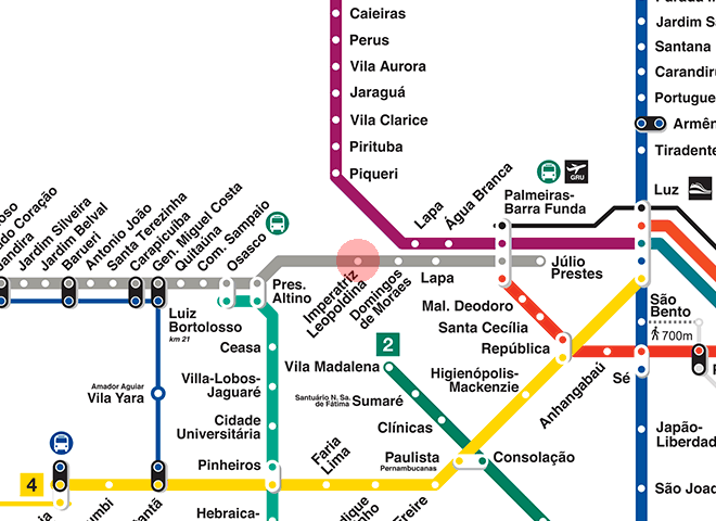 Imperatriz Leopoldina station map