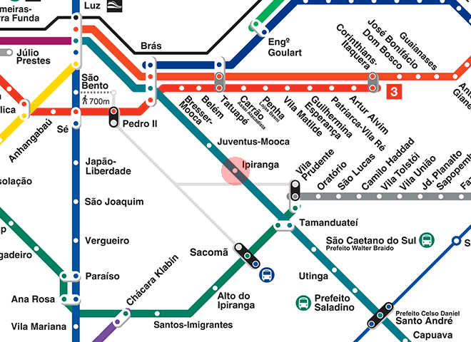 Ipiranga station map - Sao Paulo Metro & CPTM