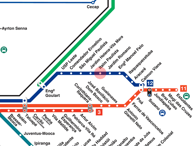 Itaim Paulista station map