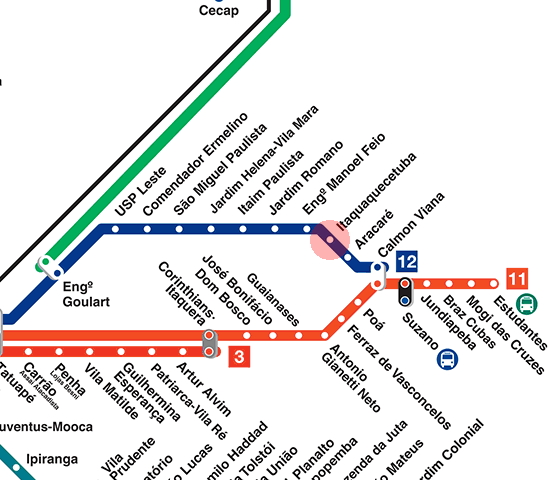 Itaquaquecetuba station map