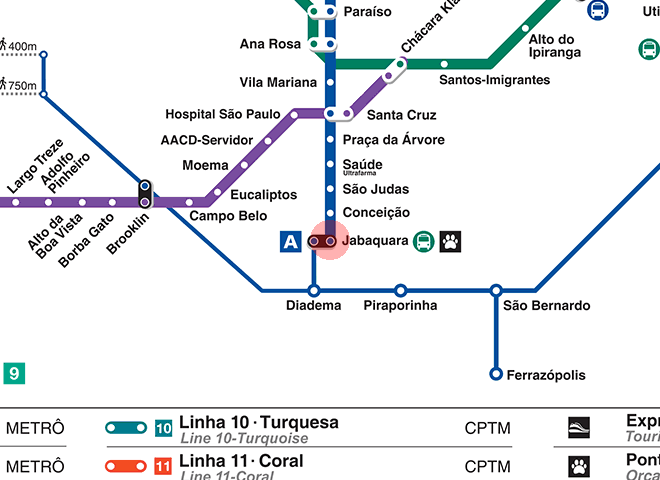 Jabaquara station map