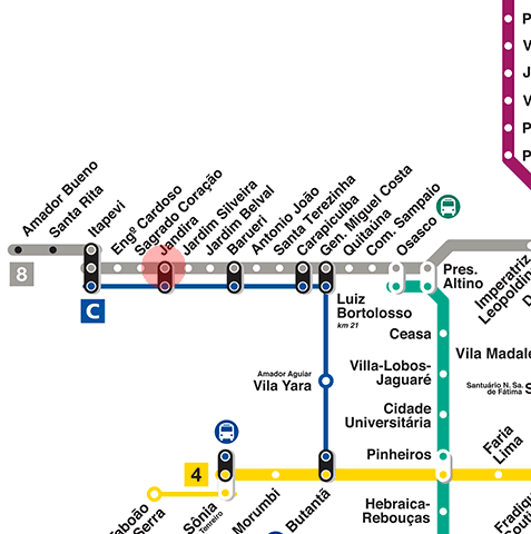 Jandira station map