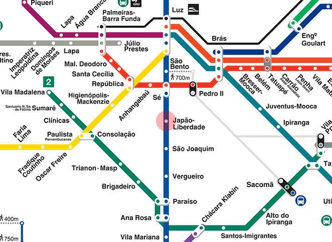 Japao-Liberdade station map