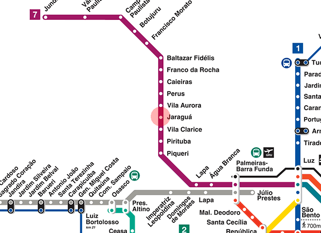 Jaragua station map