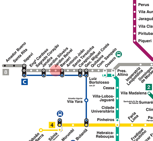 Jardim Belval station map