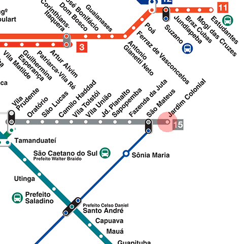 Jardim Colonial station map