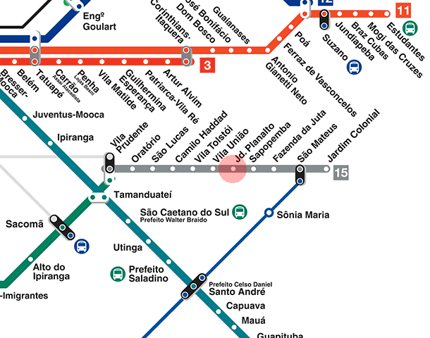 Jardim Planalto station map
