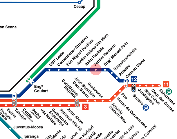 Jardim Romano station map