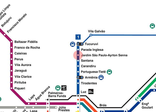 Jardim Sao Paulo-Ayrton Senna station map