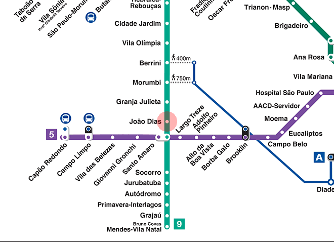 Joao Dias station map