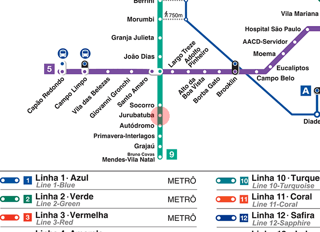 Jurubatuba station map