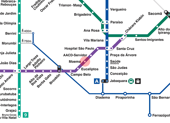 Moema station map