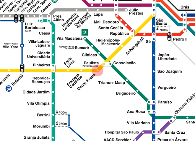Oscar Freire station map