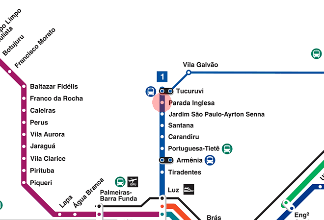 Parada Inglesa station map