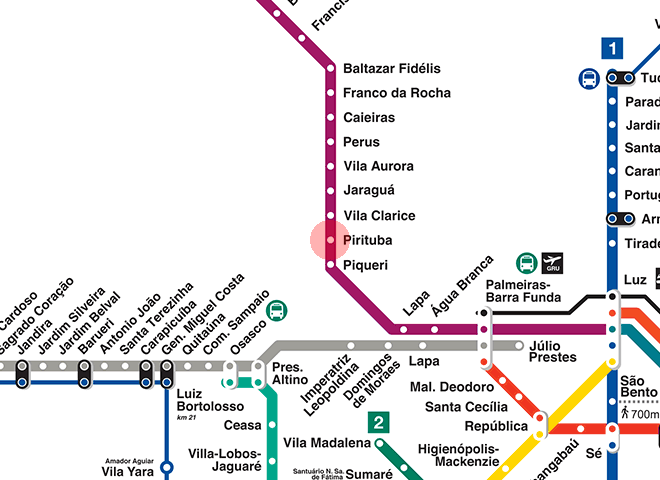 Pirituba station map