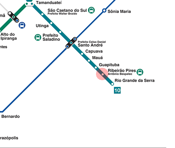 Ribeirao Pires-Antonio Bespalec station map