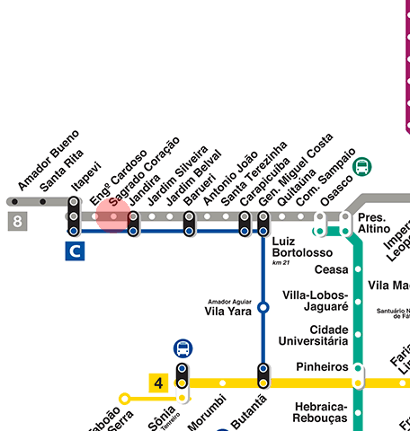 Sagrado Coracao station map