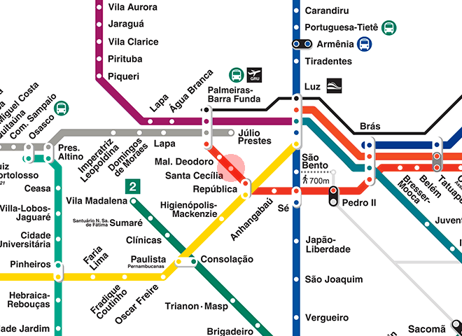 Santa Cecilia station map