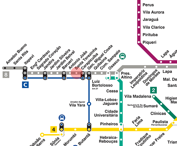 Santa Terezinha station map