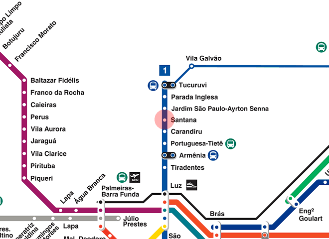 Santana station map